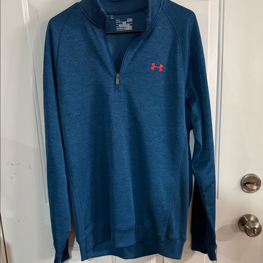 Under Armour Navy Quarter-Zip with Orange Logo